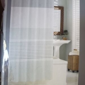 Sanctuary Shower Curtain  with Horizontal Stripes 100 Percent Cotton 72x72 NWT